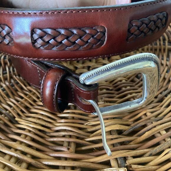 Vintage Brighton 90s Braided Chestnut Leather Women’s 34 Western main image 9